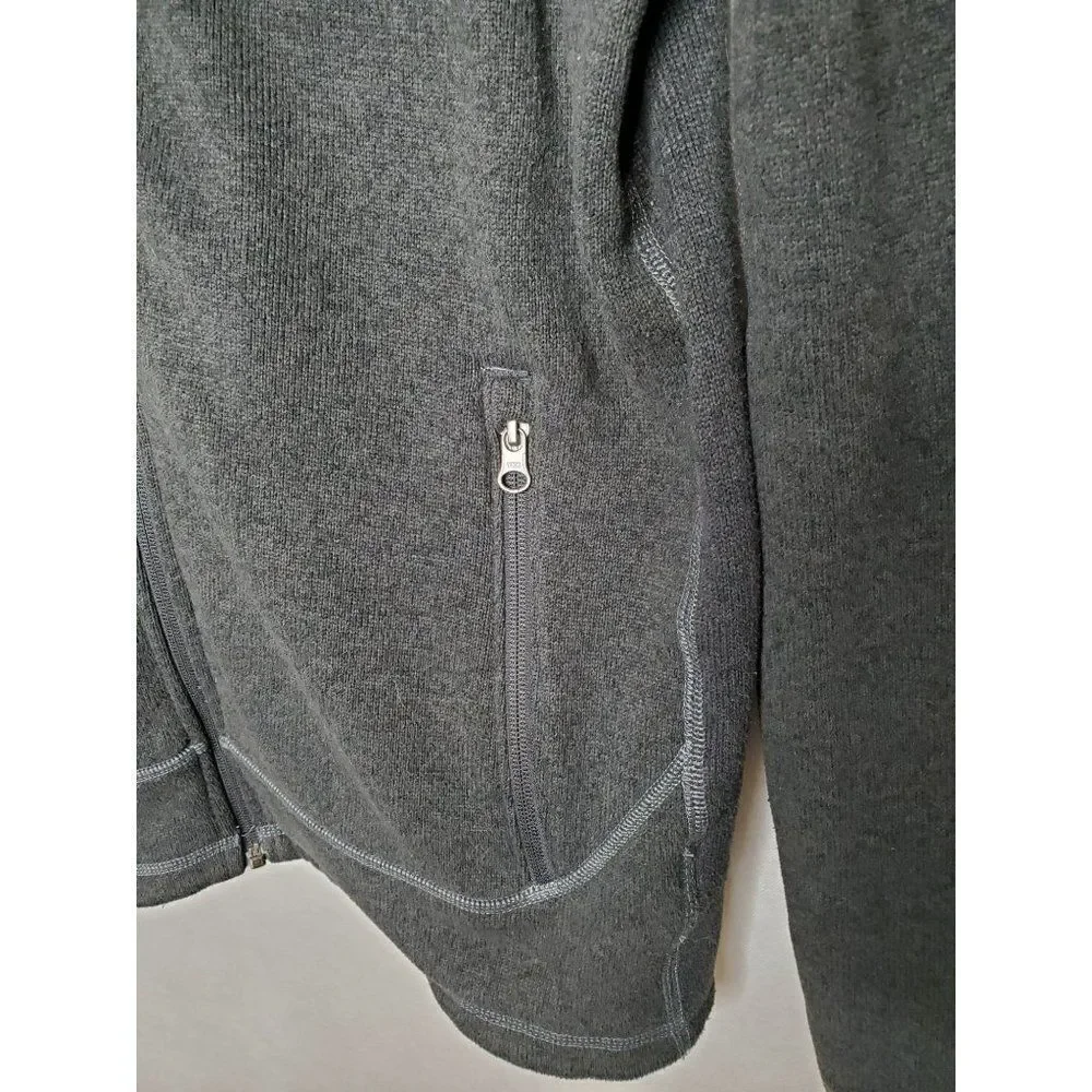 The North Face Men's Full Zip Fleece Lined Sweater Jacket Grey Outdoor